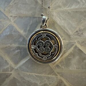 Brighton Silver and Gold Pendant Necklace